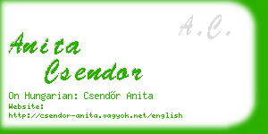 anita csendor business card